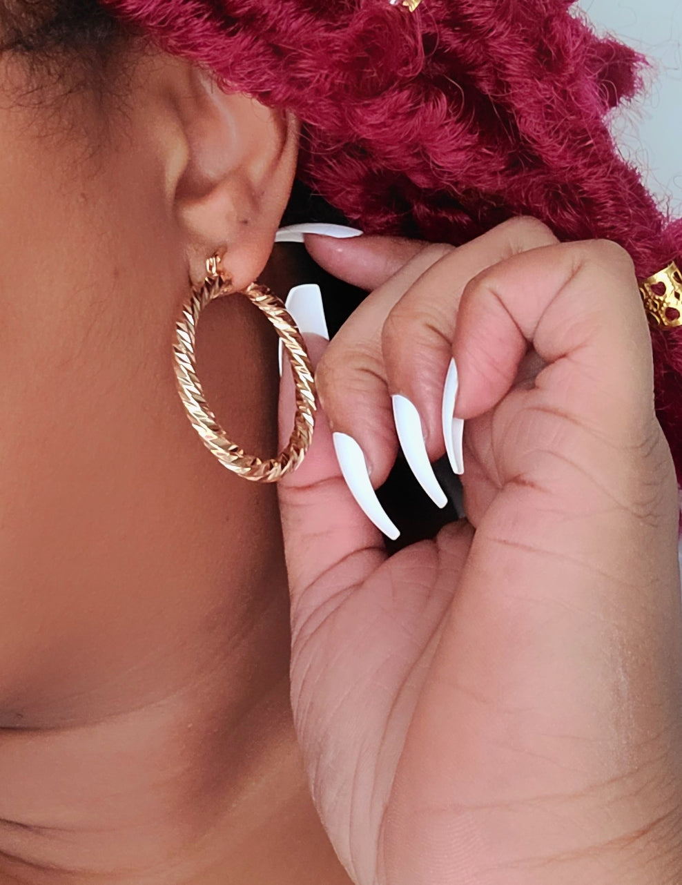 Engraved gold Hoops